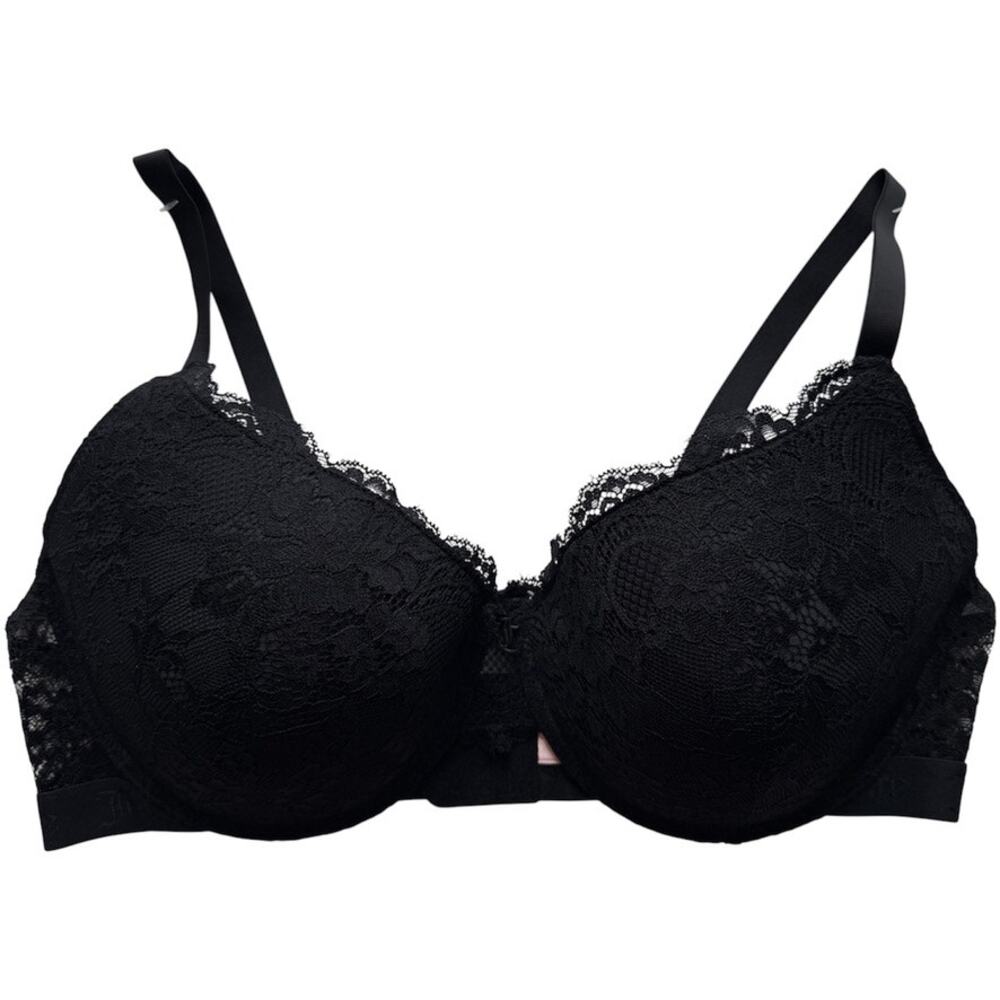 Juicy Couture Intimates Show Me Off Black Lace Padded Underwire Bra Size 42D
